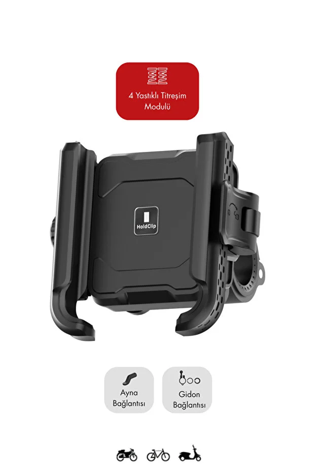 Titreşim Modüllü Gidon ve Ayna Bağlantılı Telefon Tutucu